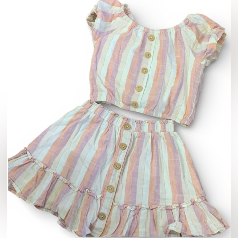🌸 Rare Editions Girls 2-Piece Skirt & Blouse Set (Size 7)